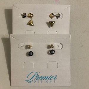 Small silver and gold tone earrings